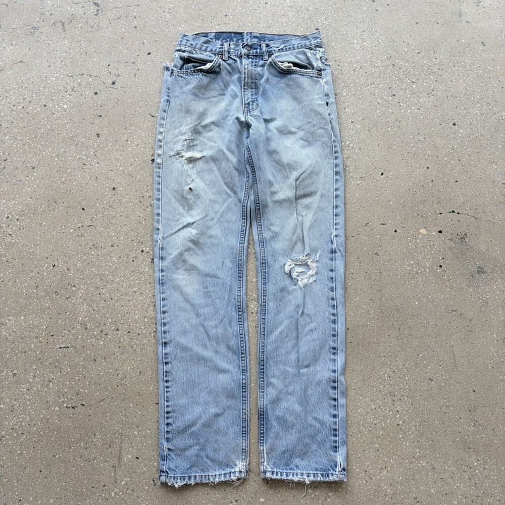 Vintage 80s Levi's 505 Regular Fit Distressed Jeans 28x31